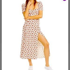 Floral slit skirt maxi dress